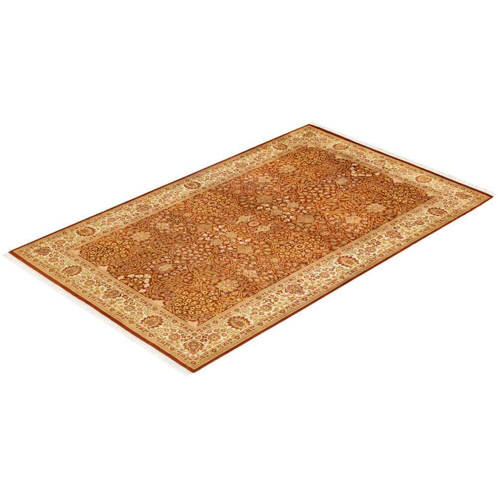 Solo Rugs Classic One-of-a-Kind Hand-Knotted New Age 5'1" x 8'3" Wool Area Rug in Orange/Beige & Reviews | Perigold