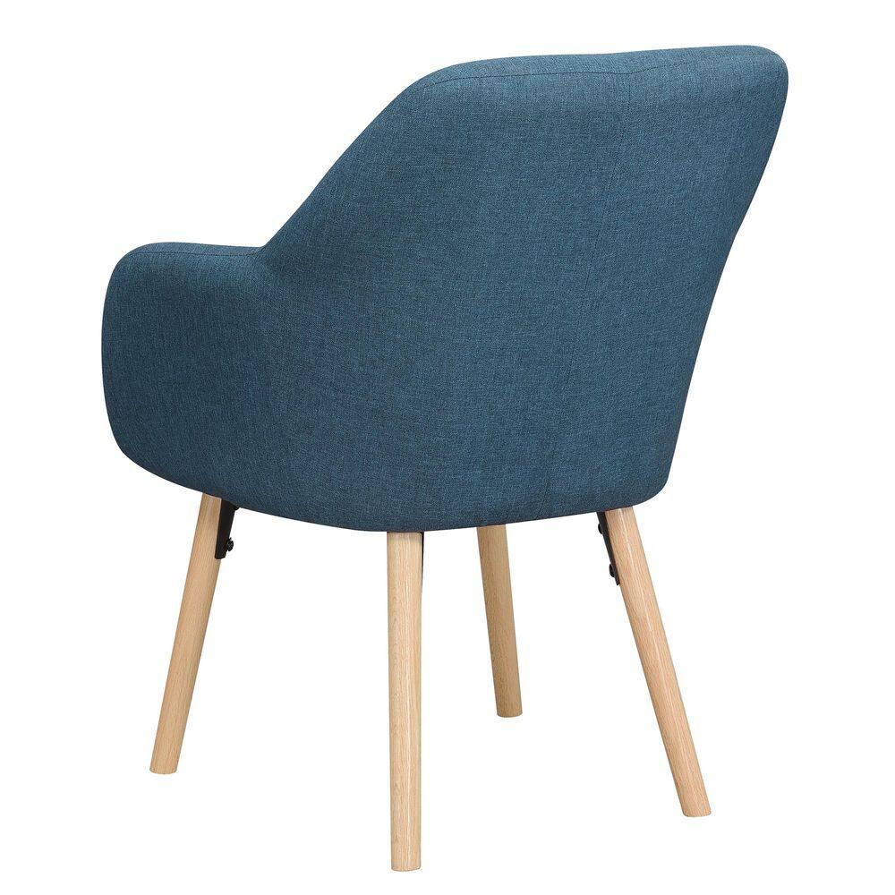 Convenience Concepts Take a Seat Charlotte Wingback Upholstered Accent Armchair, Denim Blue Fabric