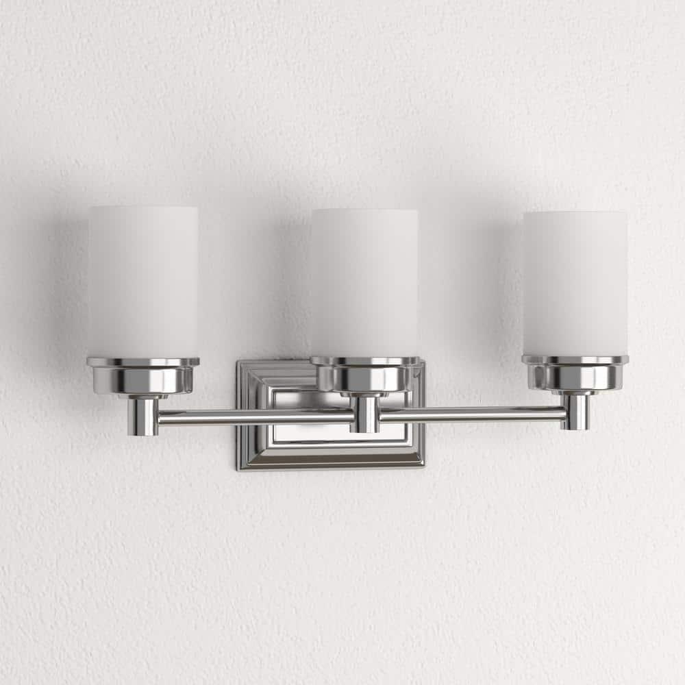 Hampton Bay Transitional 3-Light Brushed Nickel Vanity Light