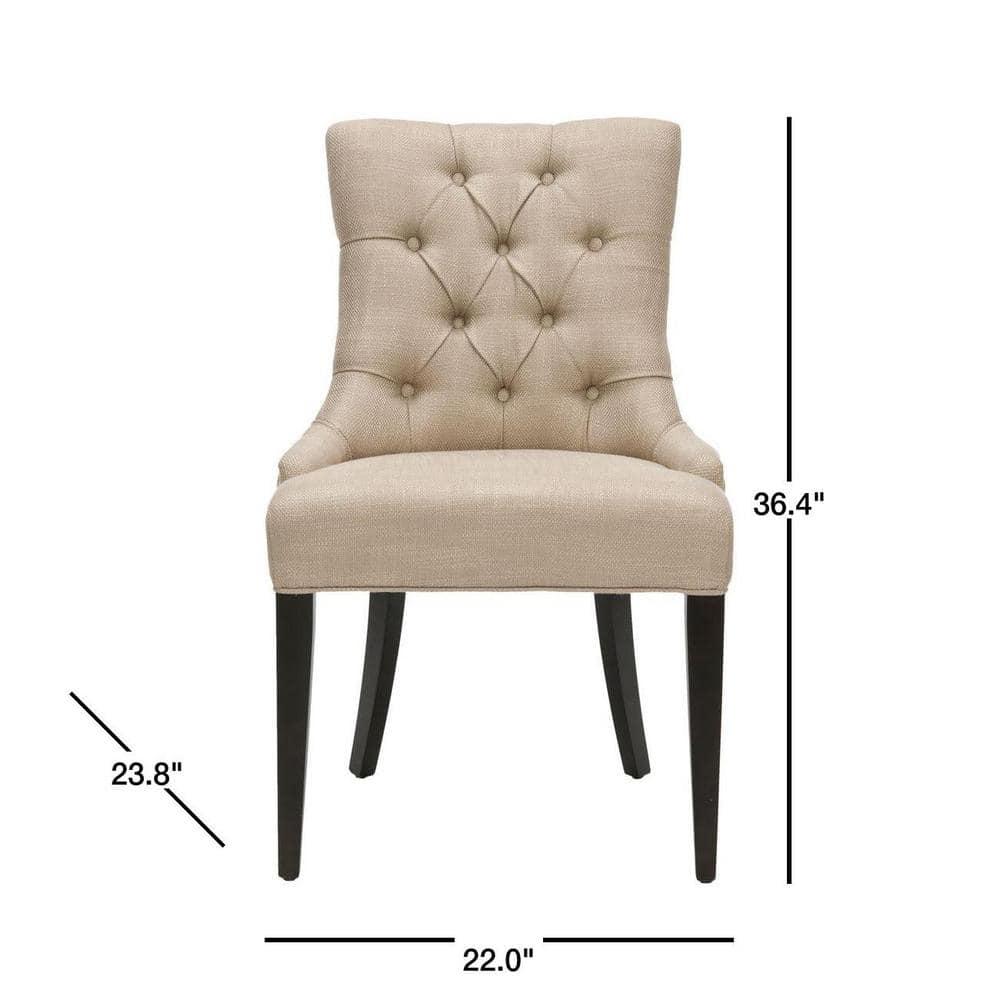 Amanda 19''H Tufted Chair with Nickel Nail Heads - Antique Gold - Safavieh.