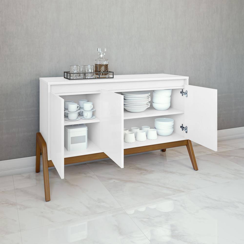 Manhattan Comfort Jernya 49" Sideboard with 4 Shelves in White