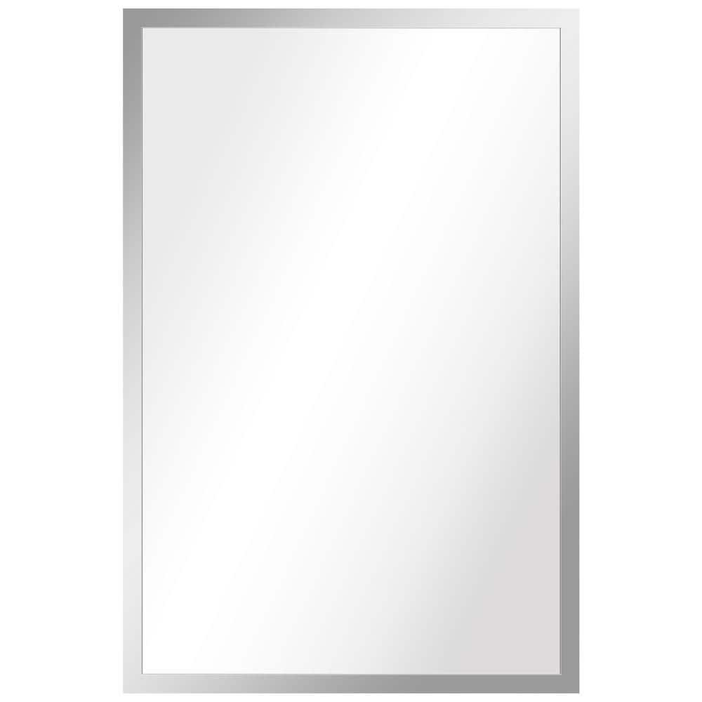 Empire Art Direct Contempo Stainless Steel Gold Wall Mirror Plished Silver 24" x 36" Silver