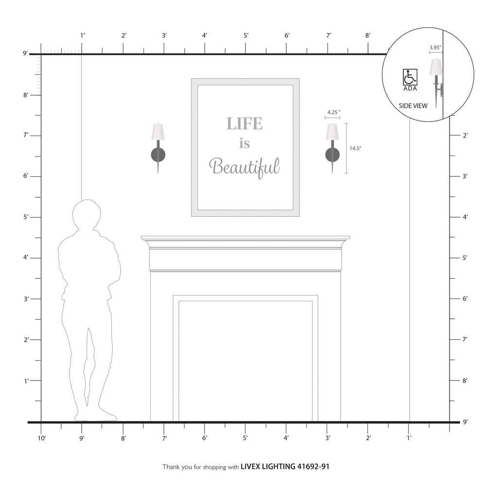 Livex Lighting Witten 1 - Light Wall Light in  Brushed Nickel