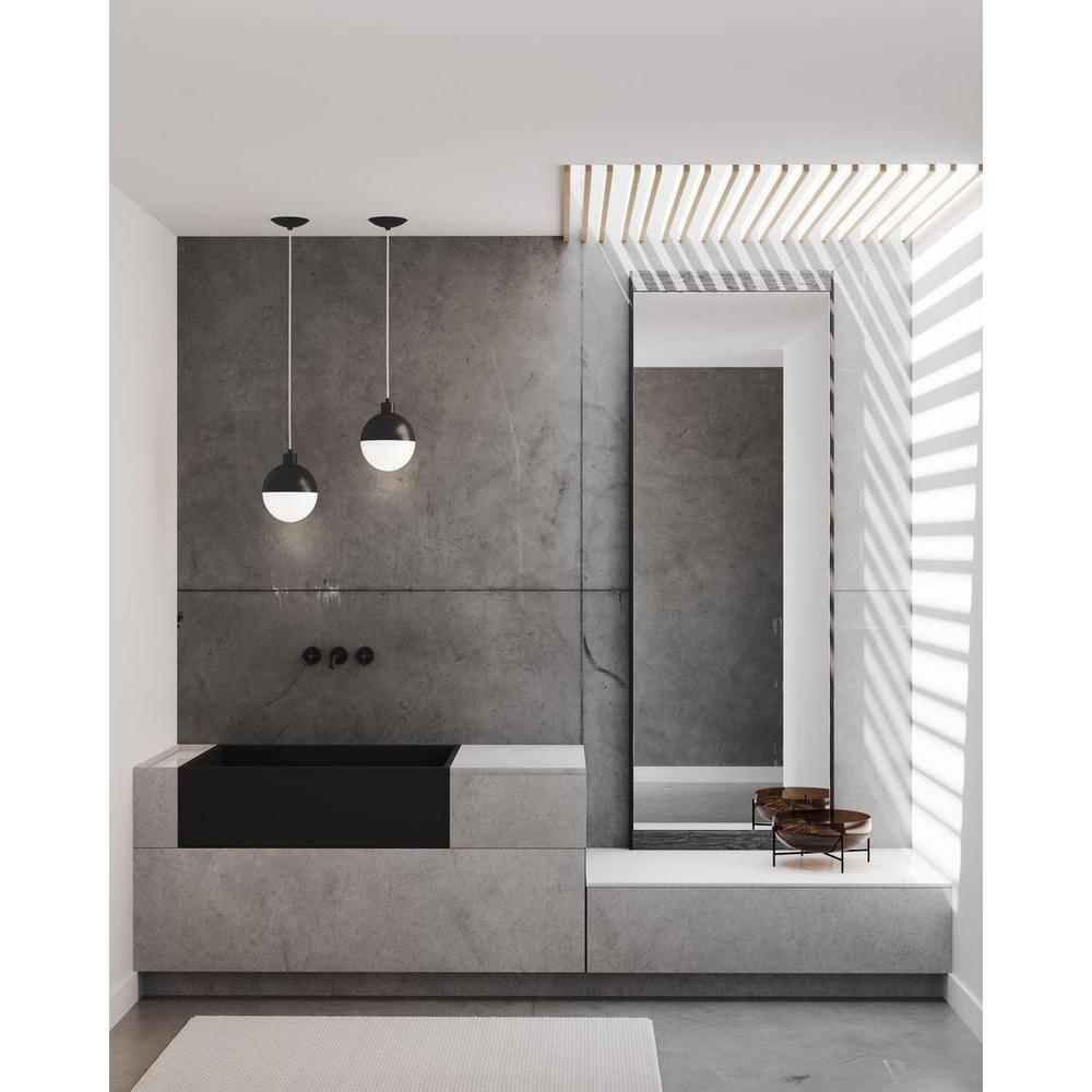 Progress Lighting Globe Collection 1-Light Pendant, Steel, Black Finish, Opal Glass Shade