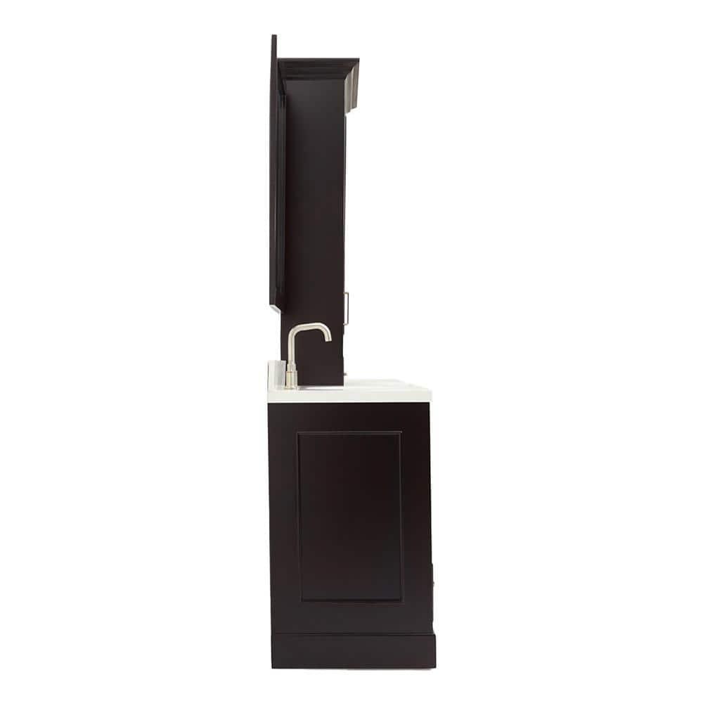 Ariel Stafford 85 in Double Sink Vanity Set in Espresso