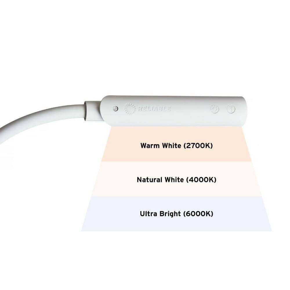 Reliable Corporation Reliable UberLight Flex 3100TL Led Task Light, Clamp, White