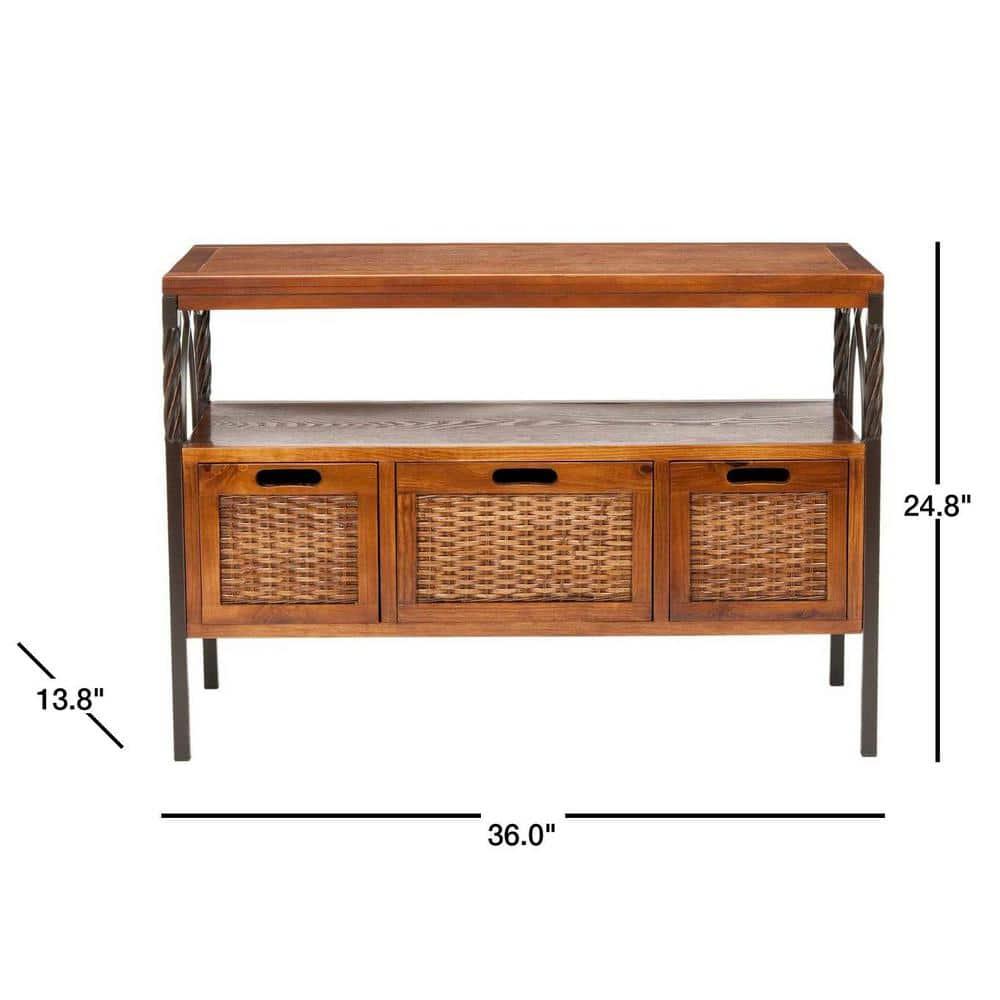 Joshua Media Console - AMH6532A - Brown - Safavieh Couture