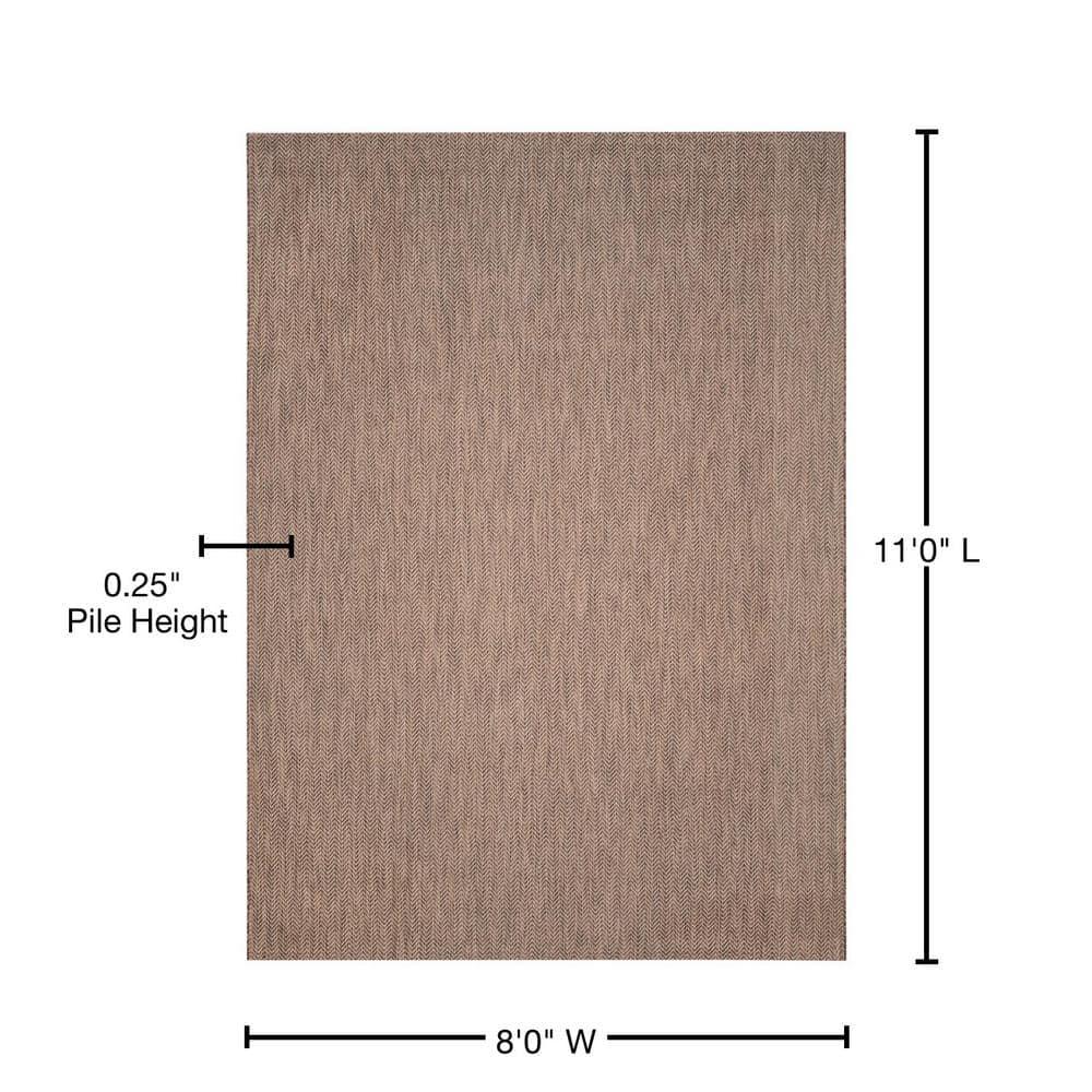 Courtyard CY8022 Power Loomed Indoor and Outdoor Area Rug - Brown/Beige - 8'x11' - Safavieh