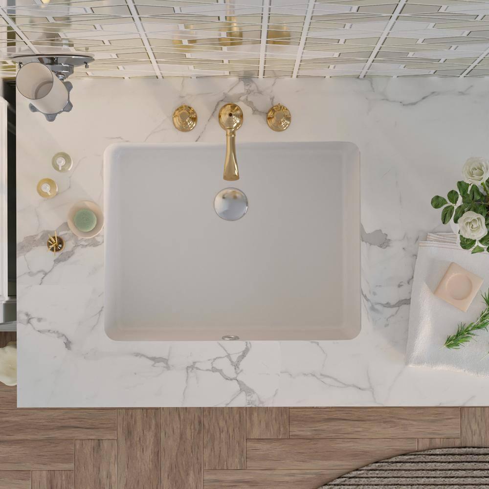 DeerValley Ursa 20" X 15.6" Rectangular Vitreous China Undermount Bathroom Sink with Overflow