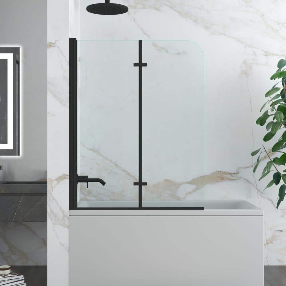 Jraty Glass 43" W x 55" H Frameless Tub Door
