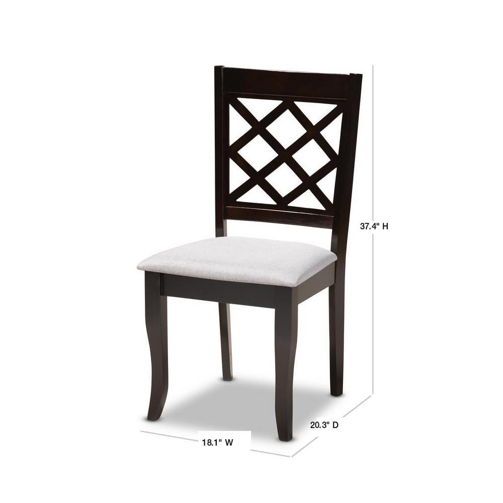 Baxton Studio Verner Silla de Comedor de Madera en Gris y Espresso - Juego de 4