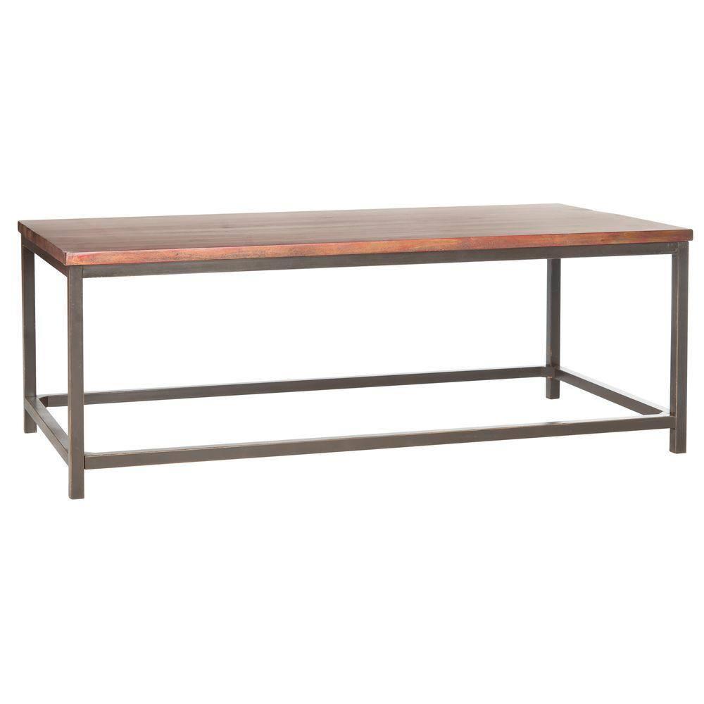 Alec Coffee Table - Distressed Maroon - Safavieh