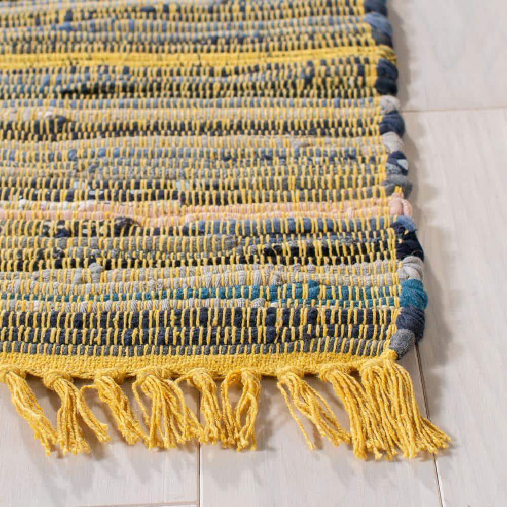 SAFAVIEH Rag Candis Striped Cotton Area Rug, Yellow/Multi, 2' x 3'