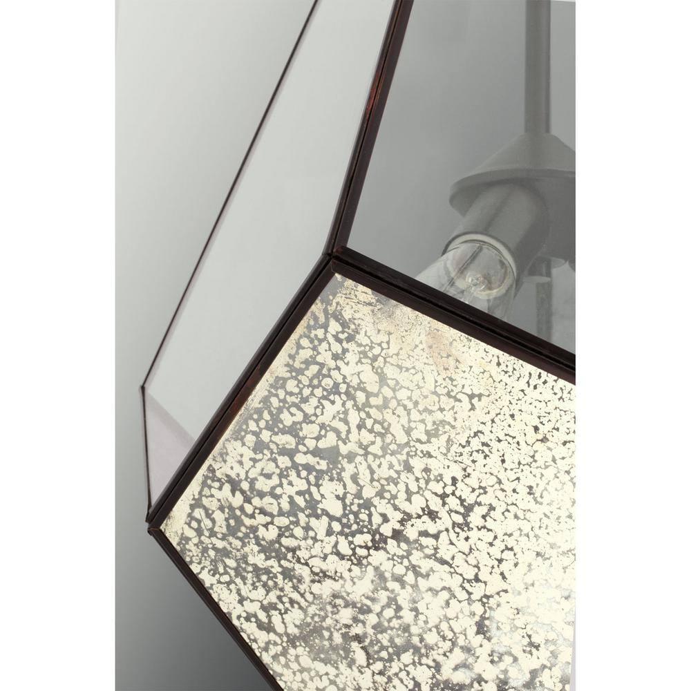 Progress Lighting, Cinq Collection, 3-Light Pendant, Antique Bronze, Glass Shade