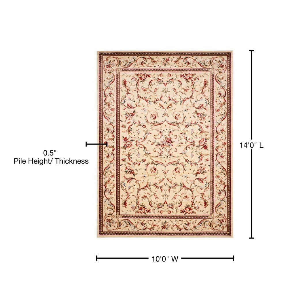 SAFAVIEH Lyndhurst Beatrix Floral Bordered Area Rug, Ivory, 10' x 14'