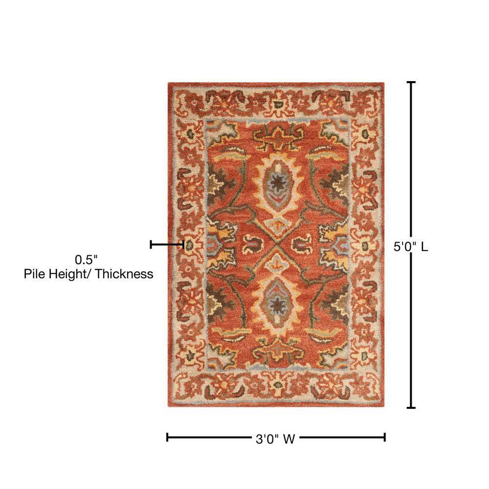 Heritage HG734 Handmade Accent Rug - 3'x5' - Rust/Beige - Safavieh