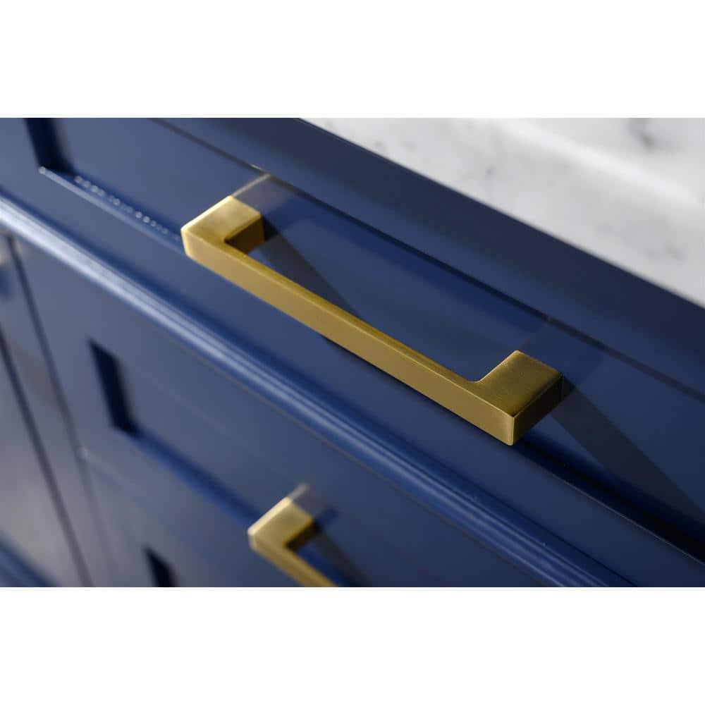 Legion Furniture 3-Drawer Wood & Marble Vanity Cabinet in Blue and White