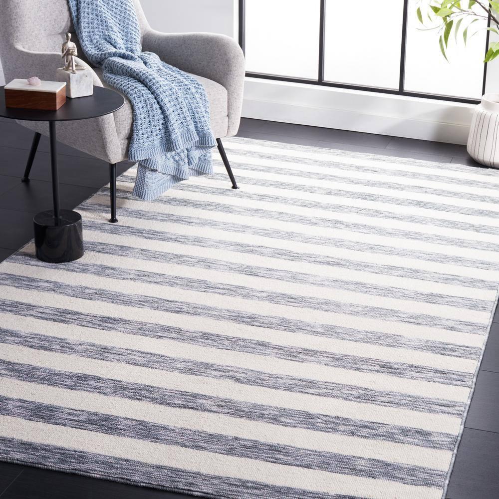 Easy Care ECR115 Power Loomed Machine Washable Indoor Runner - Dark Grey/Ivory - 2'3"x6' - Safavieh