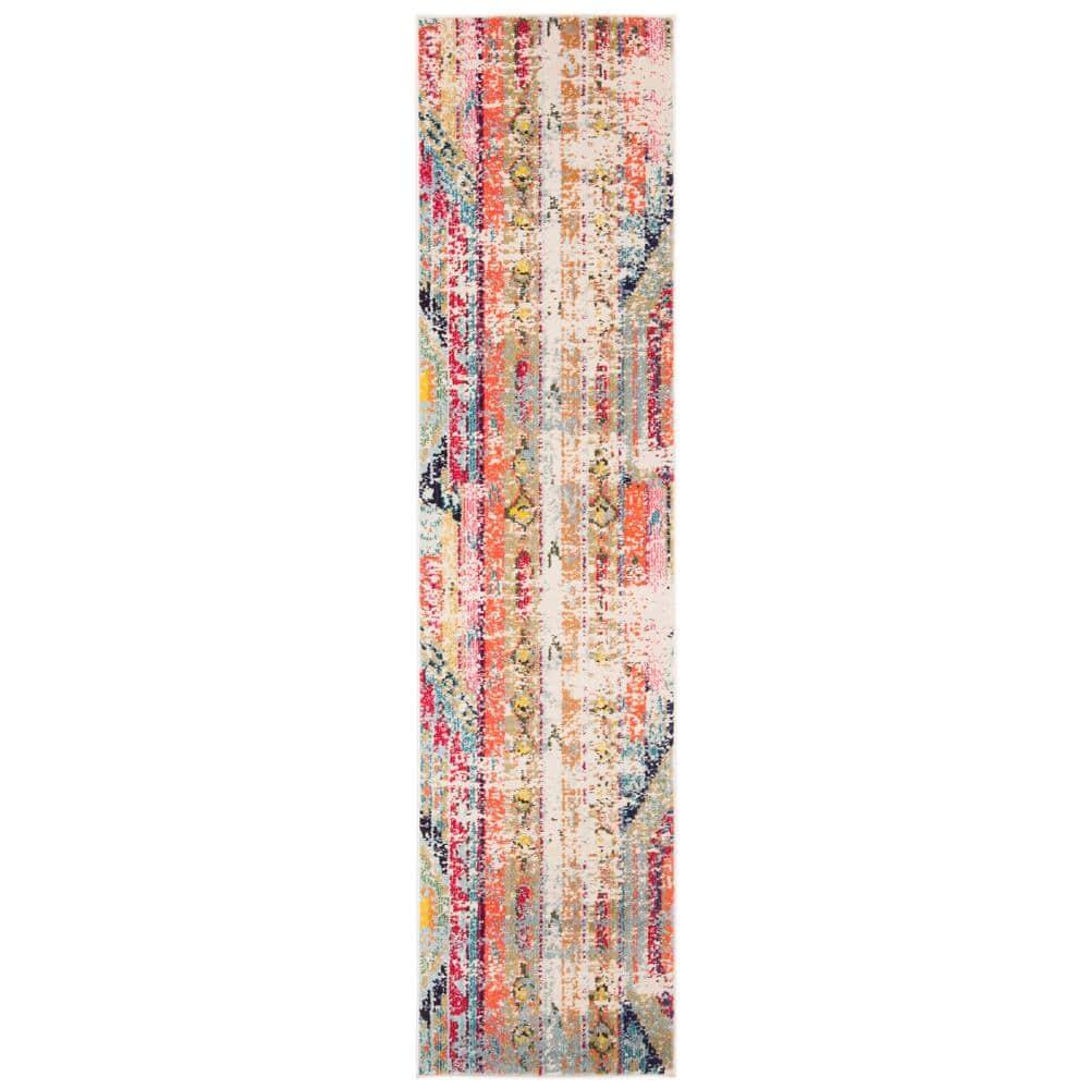 Madison MAD422 Power Loomed Indoor Runner Rug - Blue/Orange - 2'2"x8' - Safavieh