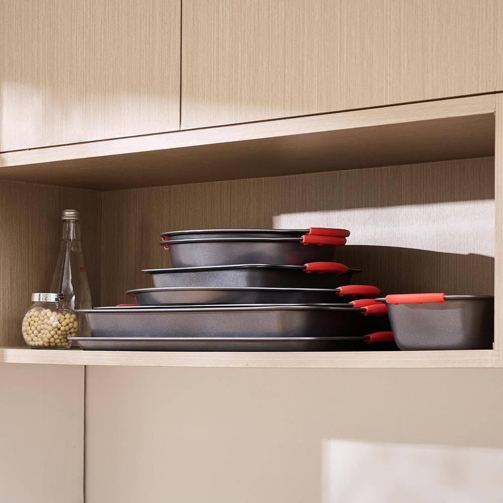 VEVOR Baking Pans Set, 3-Piece, Ultra Thick Nonstick Carbon Steel Cookware Sheets & Trays, Stackable Kitchen Oven Bakeware Cooking Sets, Easy to Clean, for Baking Cookie Cake Muffin Bread