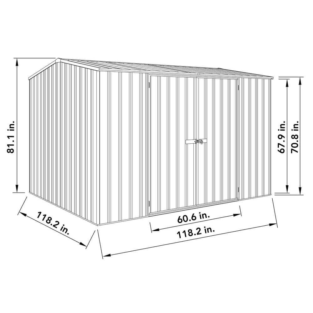 Absco Premier 10 ft. W x 10 ft. D Metal Storage Shed