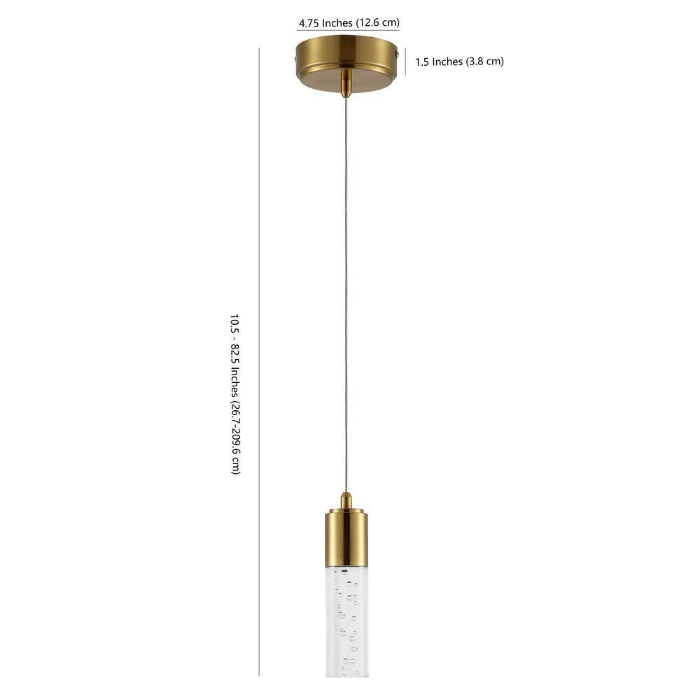 JONATHAN Y Cristal 1-Light Bubble Acrylic/Iron Modern Minimalist Integrated LED Pendant, by JONATHAN  Y - 1 Light Gold