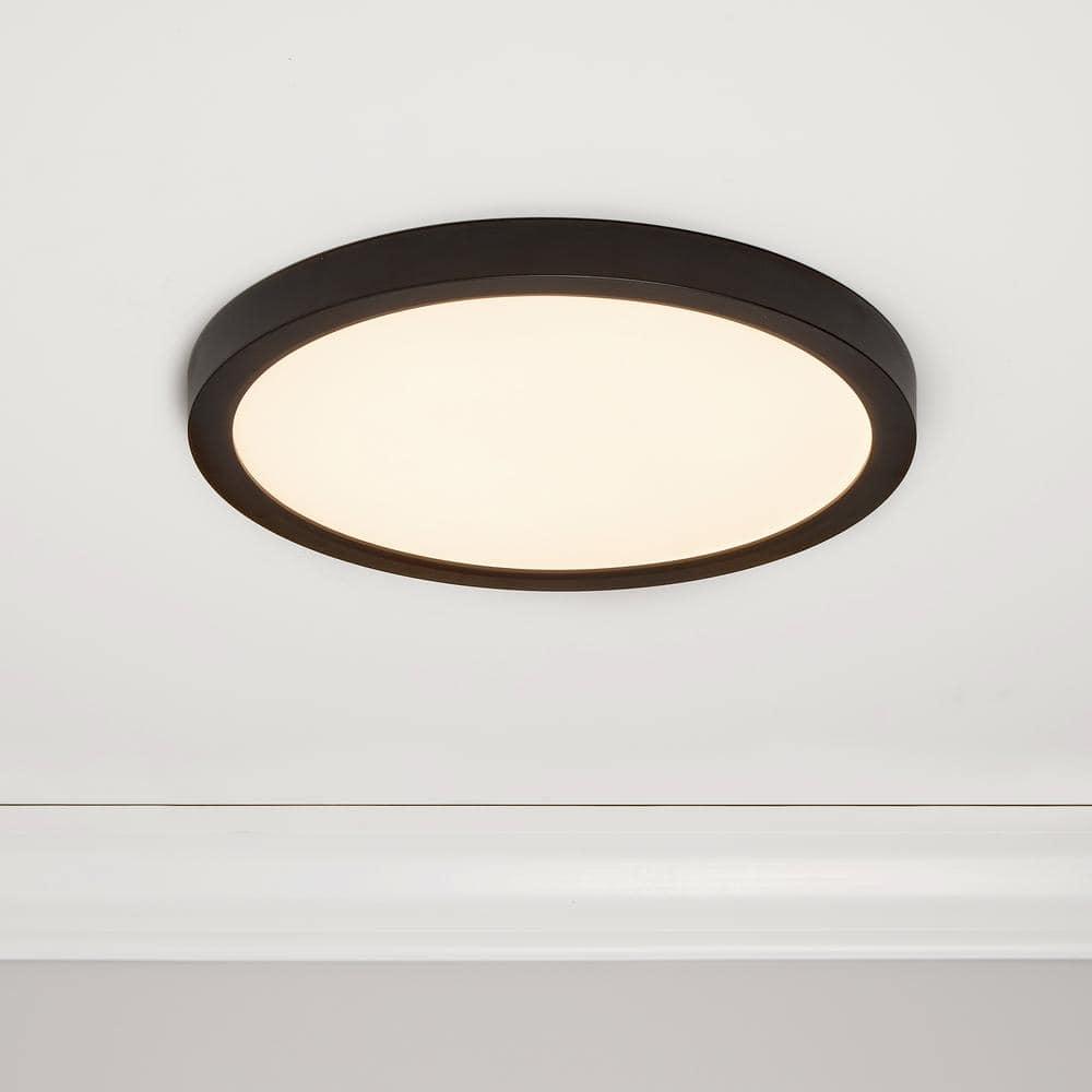 Maxxima 12 in. LED Flush Mount Ceiling Light, 5 CCT Round Panel Light