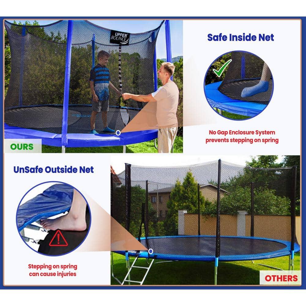 Upper Bounce 15' Round Backyard Trampoline with Safety Enclosure
