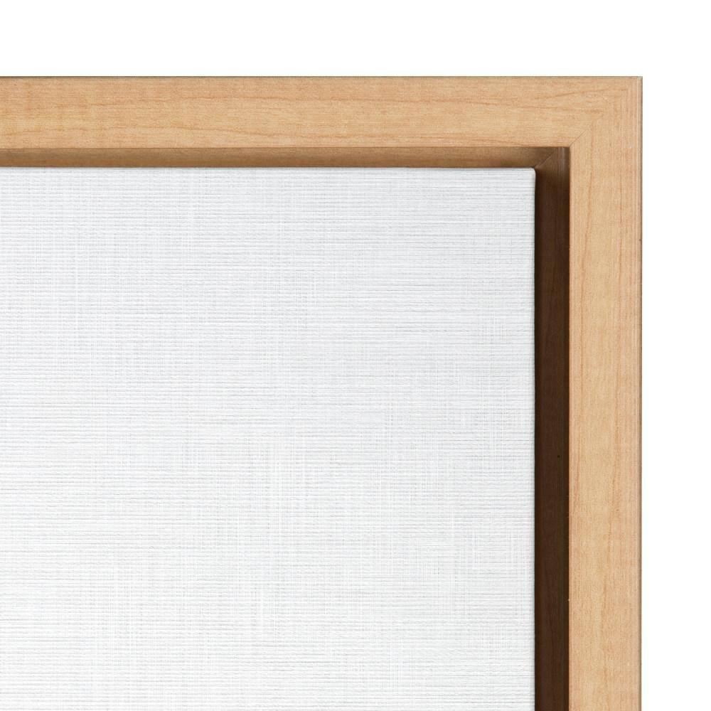 DesignOvation 18" x 24" Sylvie Color Baseball Portrait Framed Canvas Natural : Modern Style, Screen Print Art, Plastic Frame