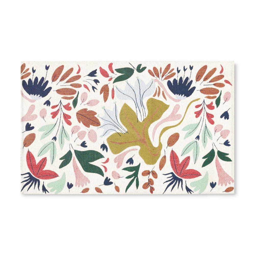 TOWN & COUNTRY LUXE Livie Floral Drip Everwash Washable Multi-Use Decorative Rug with Non-Slip Backing, Cream, 24"x40"