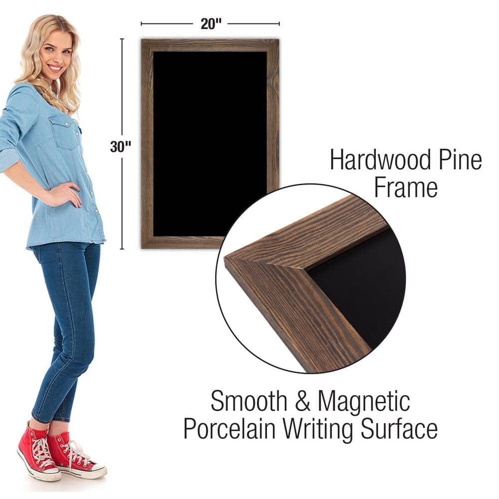 Excello Global Products GPP-0010 Rustic Magnetic Chalkboard for Wall with 10 Liquid Chalk Markers, Magnetic Board, Chalk Board Rustic Brown, 20" x 30"