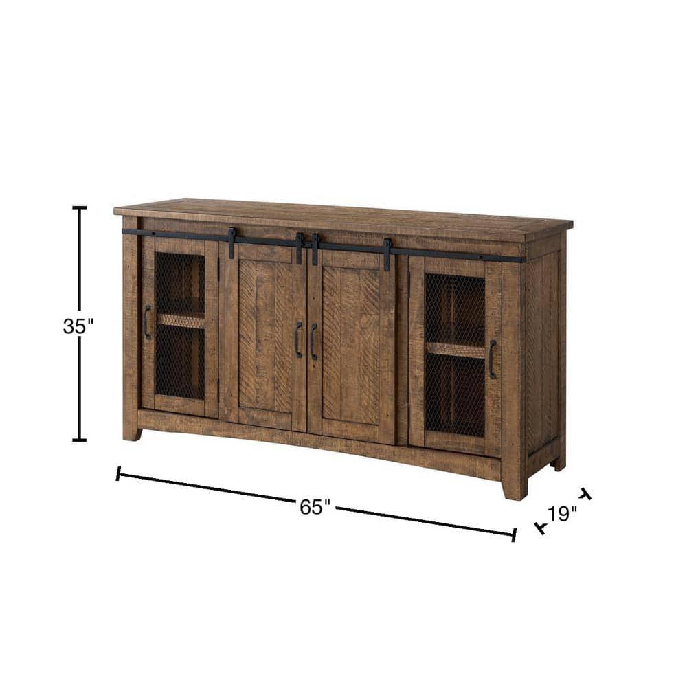 Chesapeake Solid Wood TV Stand Natural Brown Finish - Martin Svensson Home