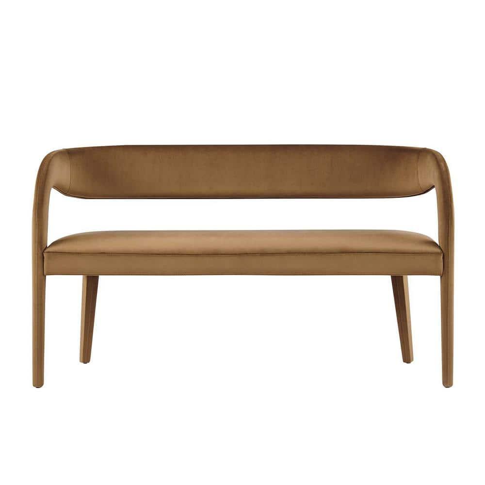 Modway Pinnacle Performance Velvet Accent Bench in Brown