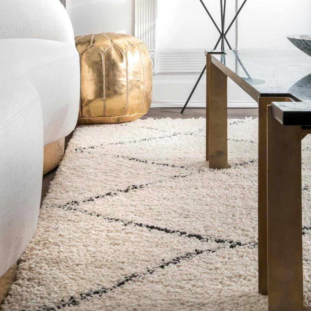 Nuloom Jessie Trellis 10x14 Indoor Area Rug for Living Room Bedroom Dining Room, Off White/Charcoal
