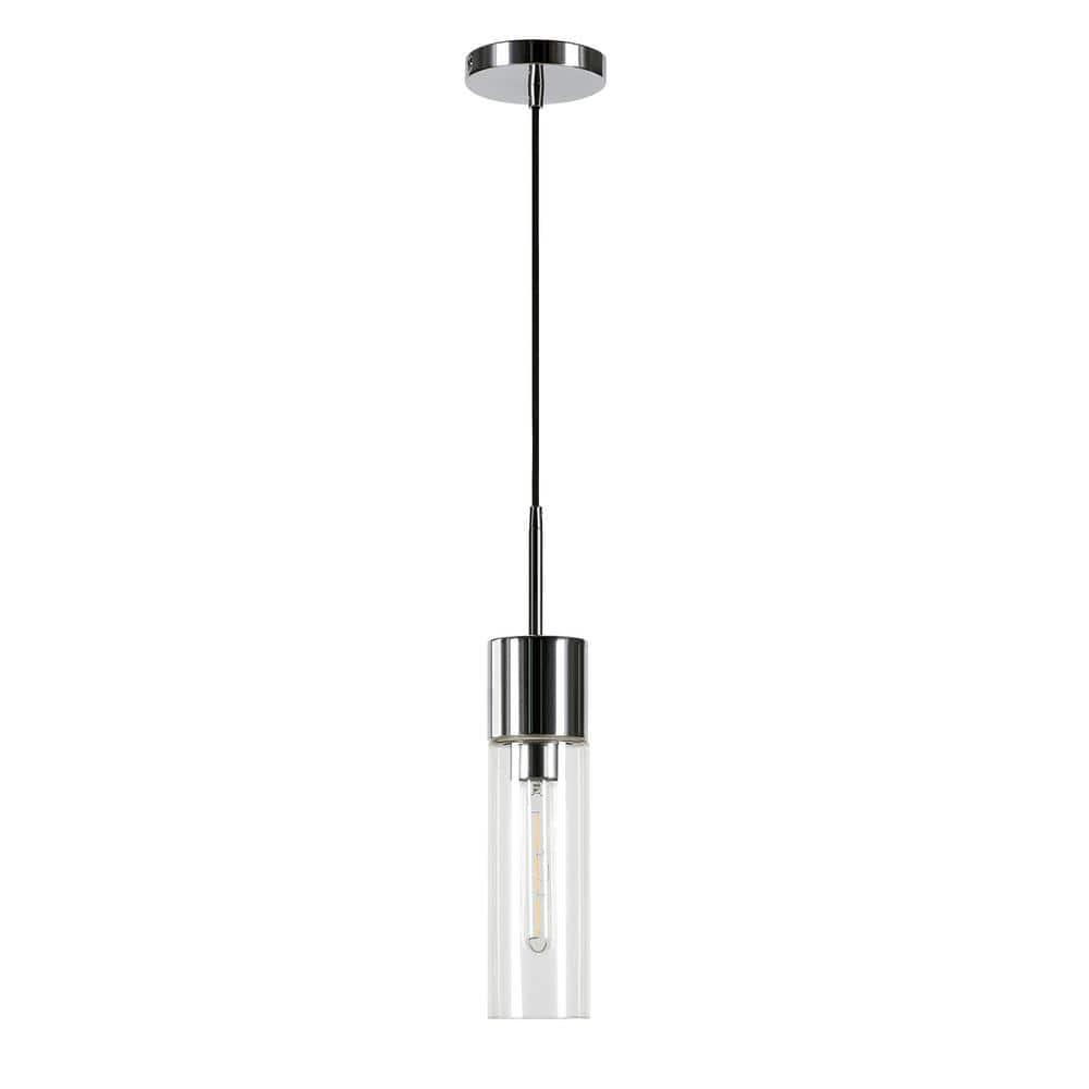 Evelyn&Zoe Industrial Clear Glass Pendant