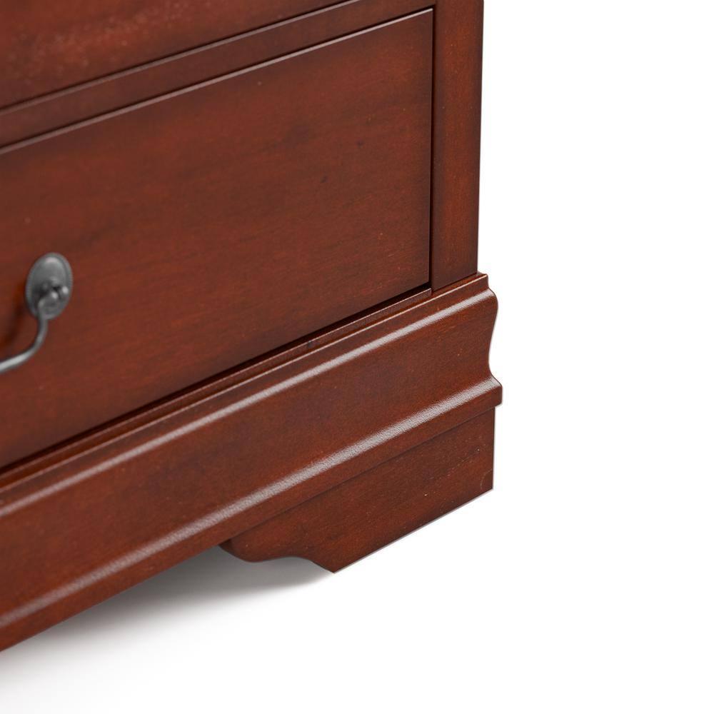 Furniture of America Toni Wood 6-Drawer Dresser with Mirror in Cherry