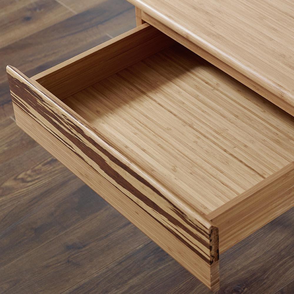 Azara Caramelized Bamboo Nightstand with Tiger Accents