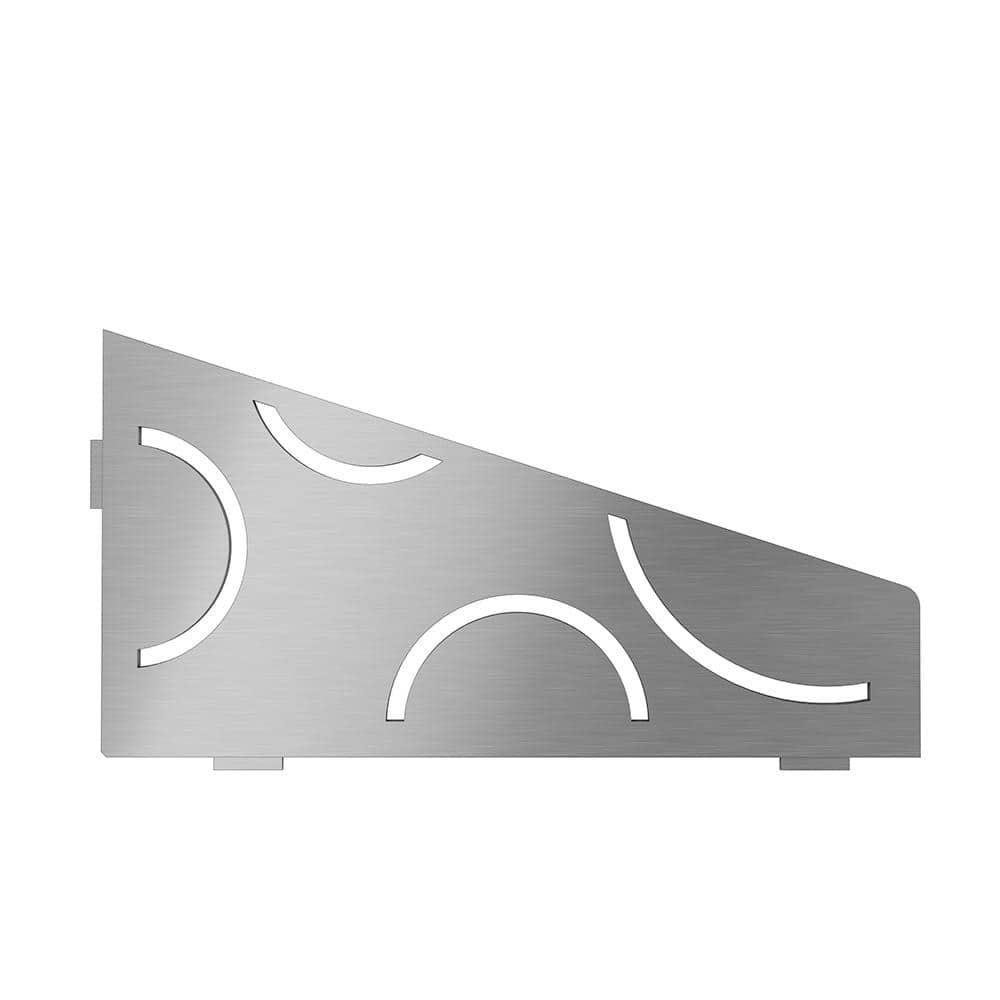 Systems Quadrilat Corner Shelf-E - Curve Design - Brushed Stainless Steel (SES3D6EB) - Kerdi-Line Shower Acessory
