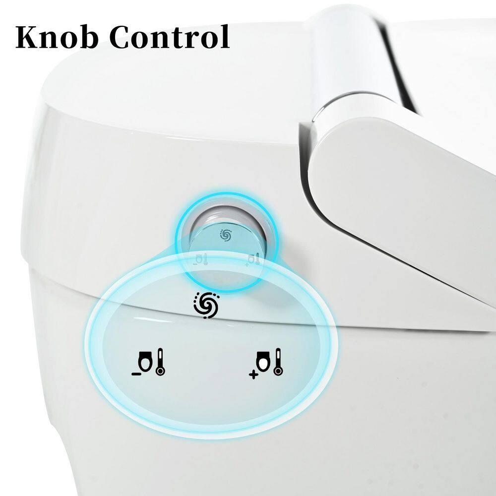 Elongated Smart Toilet Bidet with Auto Flush, Heated Seat, Seating Sensor, Foot Induction Flush