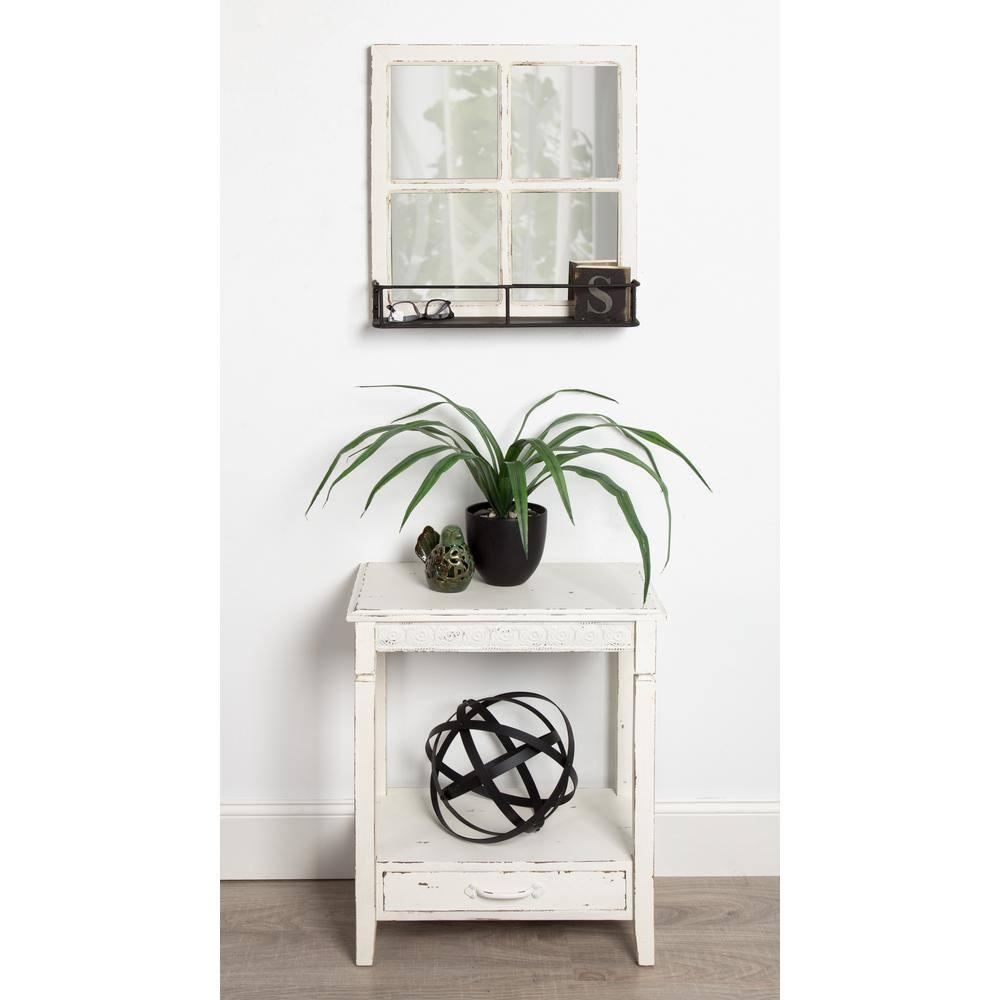 Kate and Laurel Idabelle Rectangle Wood Side Table, 13.5x22x27.75, White