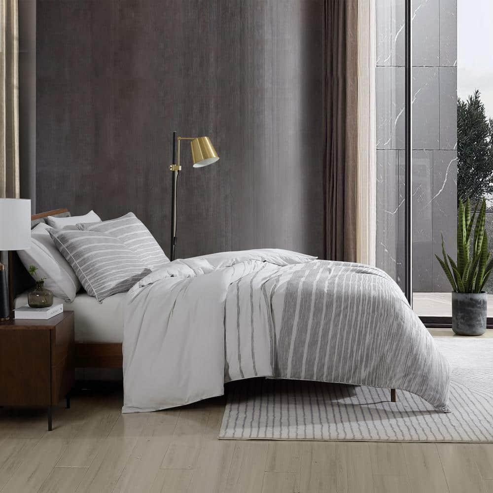 Kenneth Cole Kenneth Cole Abstract Stripe Cotton Grey Comforter Set