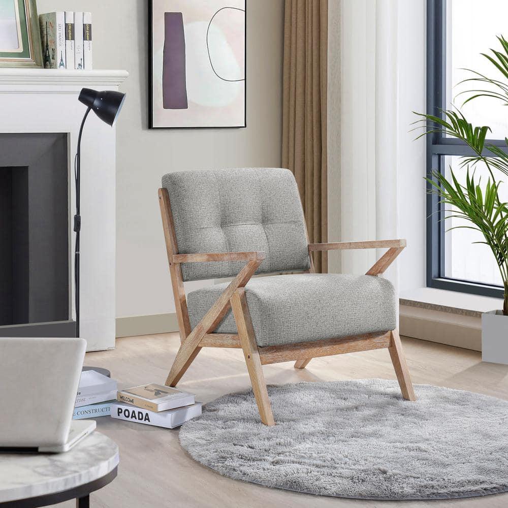 Lexicon Ollen Fabric Upholstered Accent Chair in Brownish Gray
