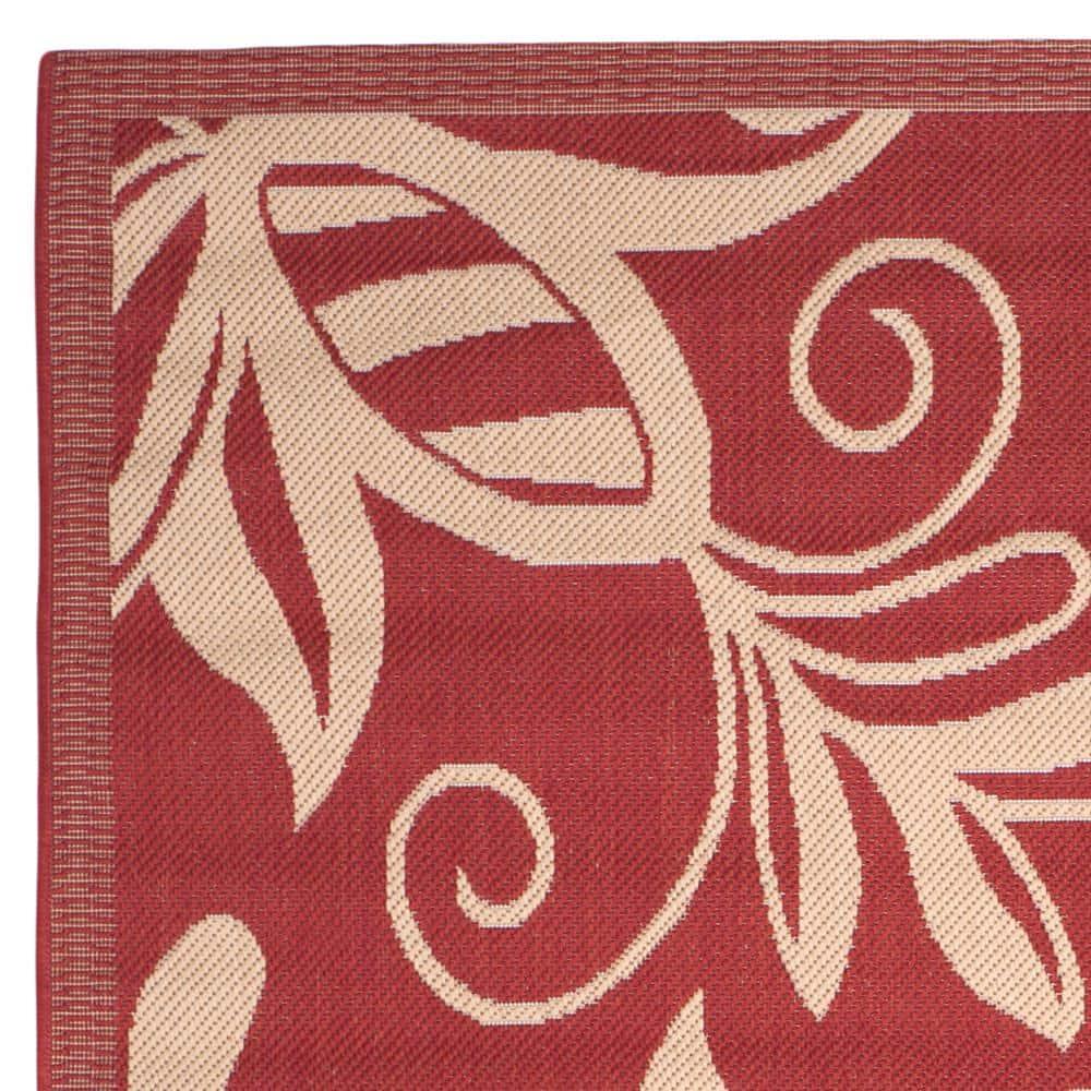 Safavieh Courtyard Crystal Floral Indoor/Outdoor Indoor/Outdoor Area Rug, 5'3" x 7'7", Red/Natural
