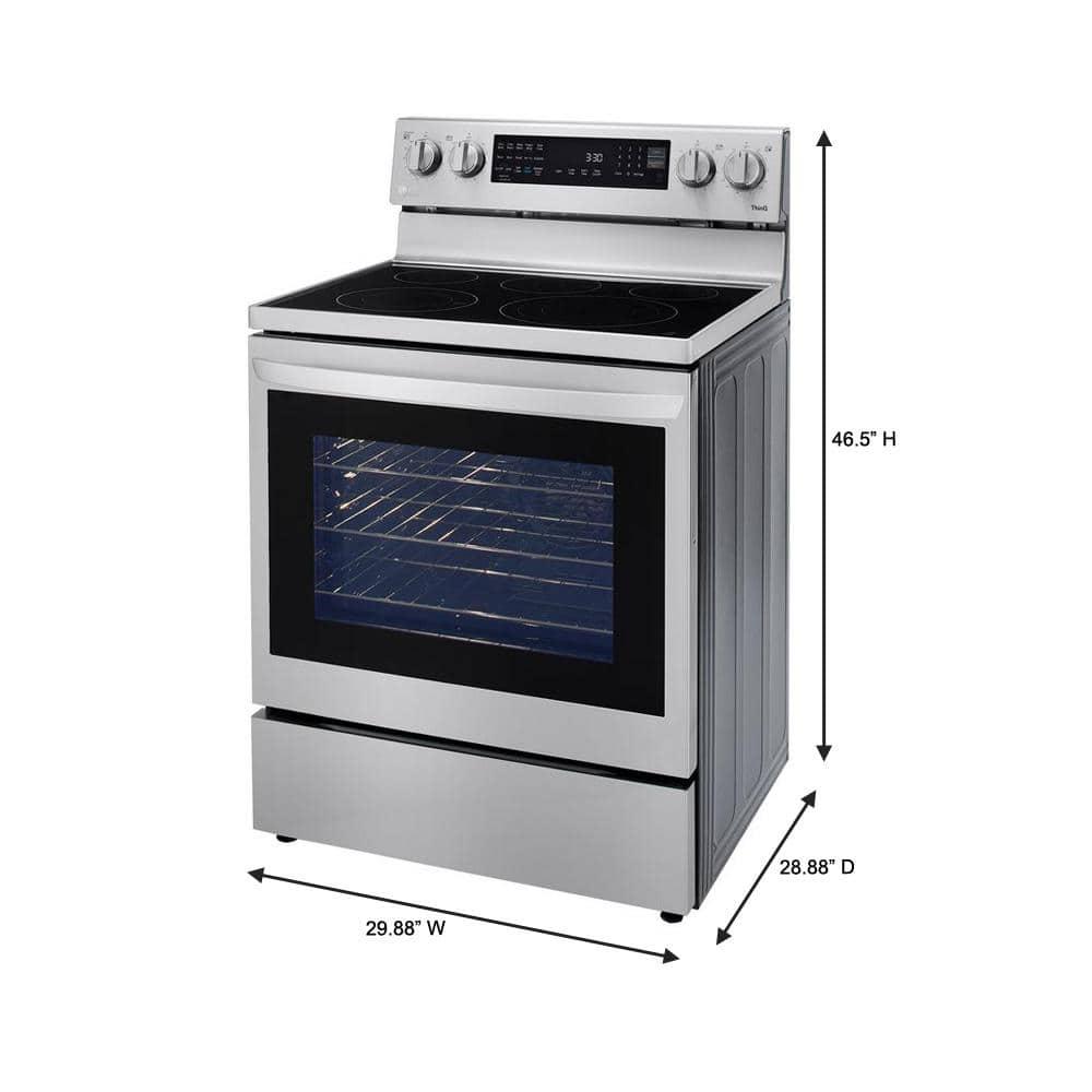 LG LG Smart Wi-Fi Enabled True Convection InstaView® Electric Range with Air Fry, 6.3 cu. ft. LREL6325F