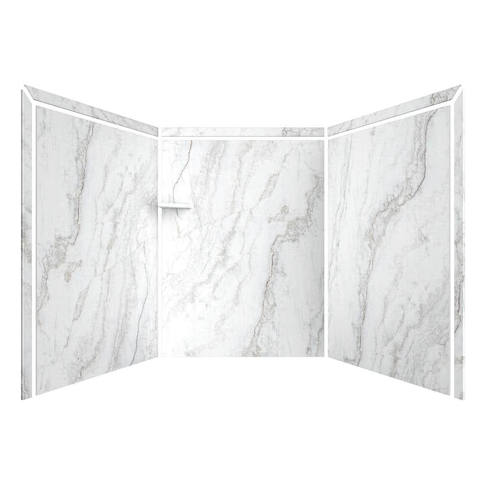 FlexStone Adaptable 60"W x 60"D x 80"H Alcove Shower Surround
