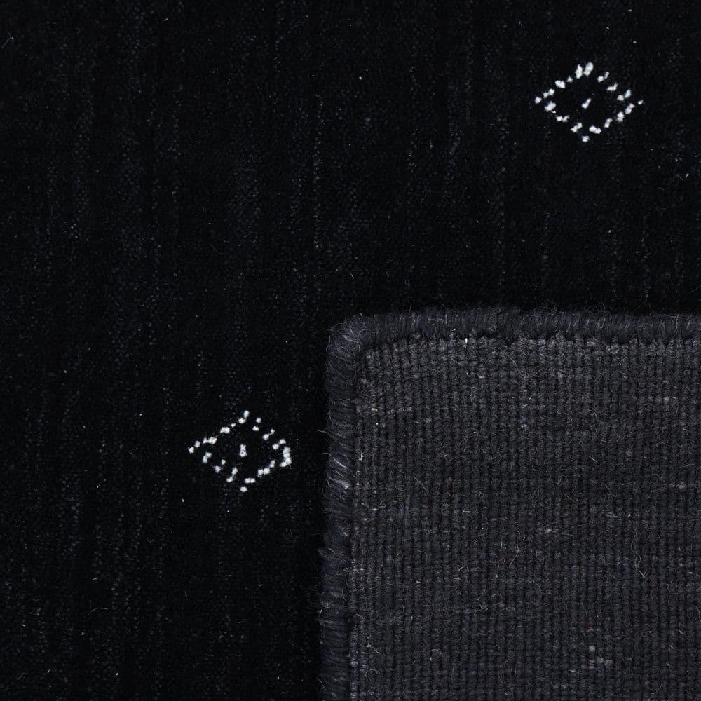 Veruca Hand-Knotted Black Wool Geometric 10' x 14' Area Rug