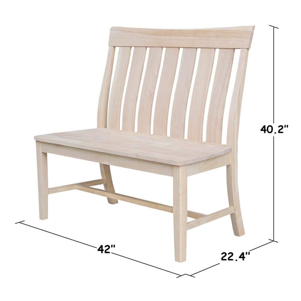 Ava Solid Wood Bench - Unfinished