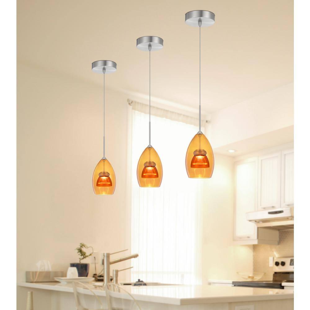 Cal Lighting Integrated dimmable LED double glass mini pendant light. 6W, 450 lumen, 3000K