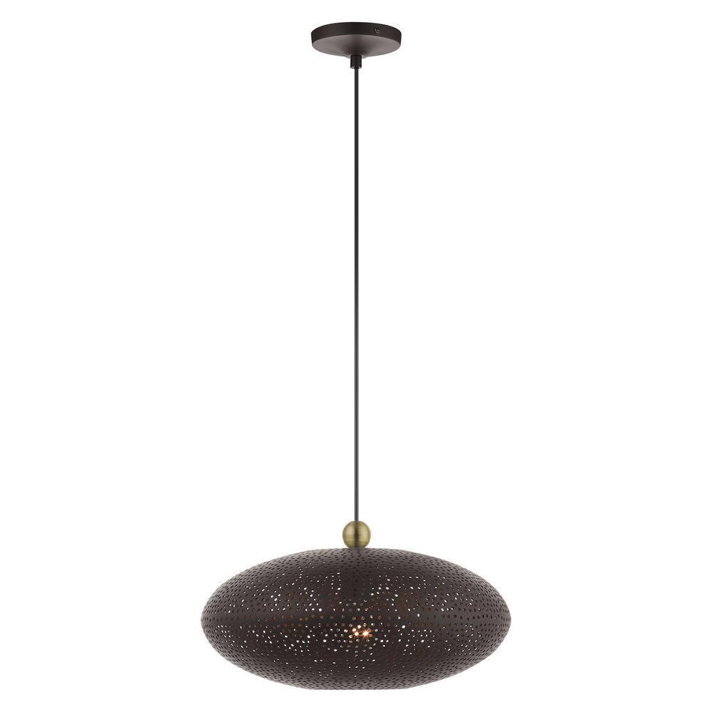 Dublin 16" Wide Bronze Metal Oval Pendant Light