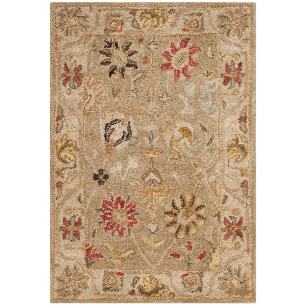 Antiquity AT859 Hand Tufted Indoor Accent Rug - Taupe/Beige - 2'x3' - Safavieh